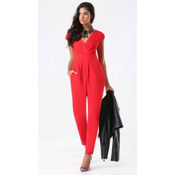 bebe Pants - Bebe Emma Bow Jumpsuit